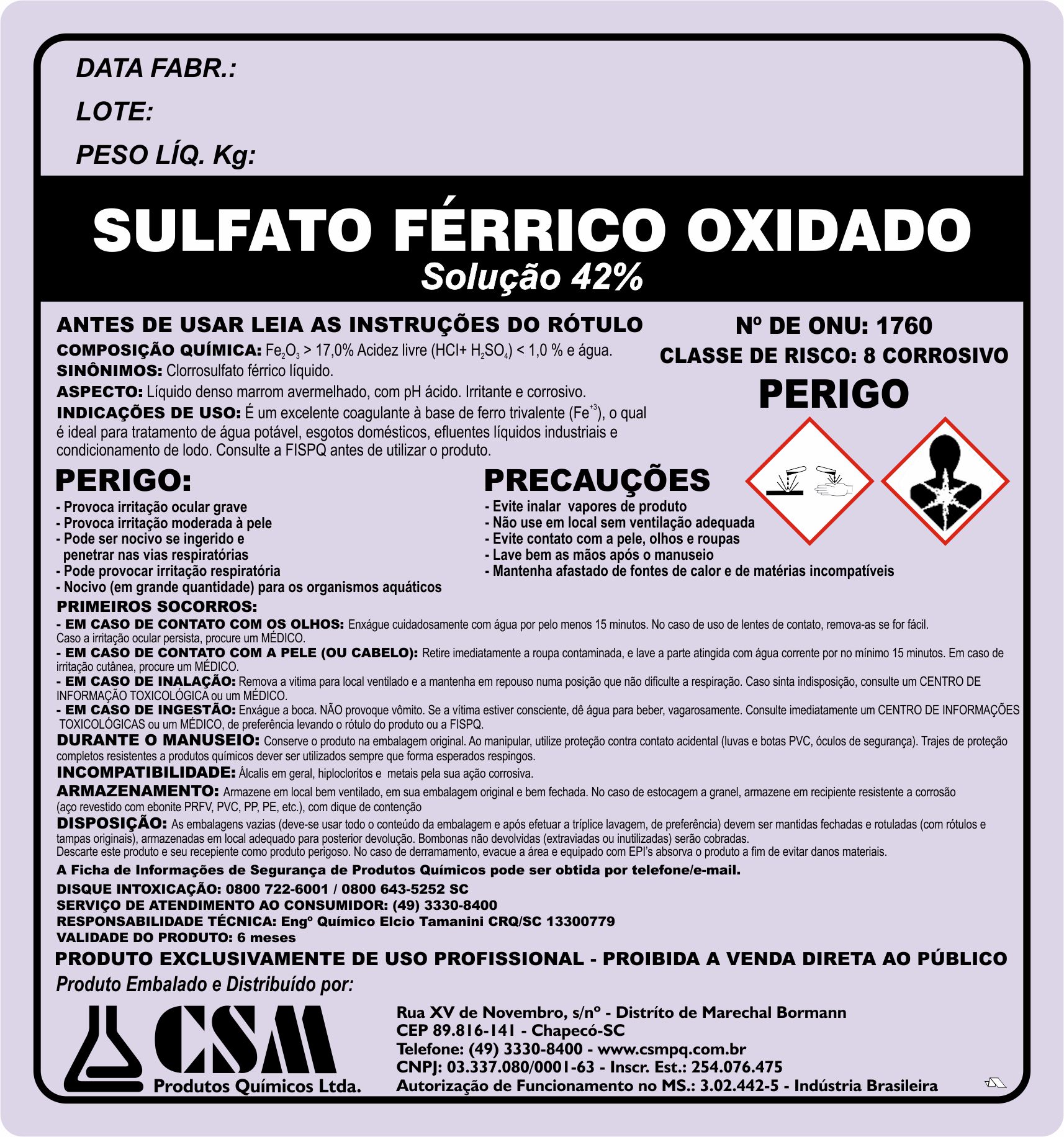Sulfato ferrico oxidado
